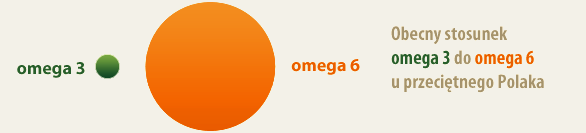 Obecny stosunek Omega 3 i 6 u przeciętnego Polaka